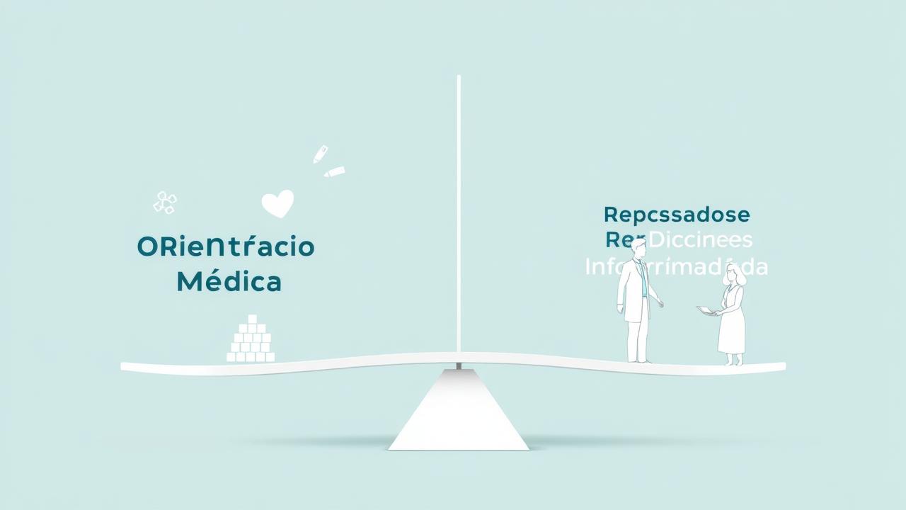 Balança simbolizando o equilíbrio essencial entre orientação médica e resultados de perda de peso.