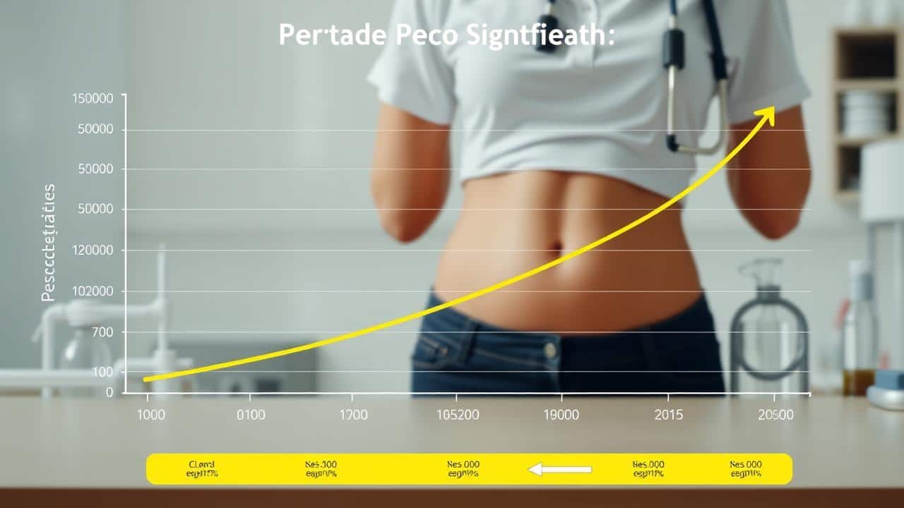 Gráfico visual mostrando a perda de peso percentual ao longo do tempo com o uso de Ozempic em estudos clínicos.