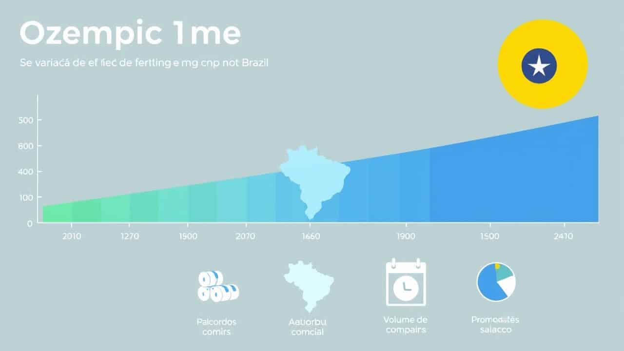 Infográfico visualizando os fatores que influenciam a variação de preços do Ozempic 1mg no Brasil.