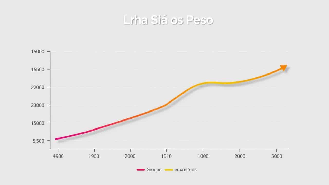 Infográfico visual abstrato comparando a perda de peso significativa versus placebo ao longo do tempo.