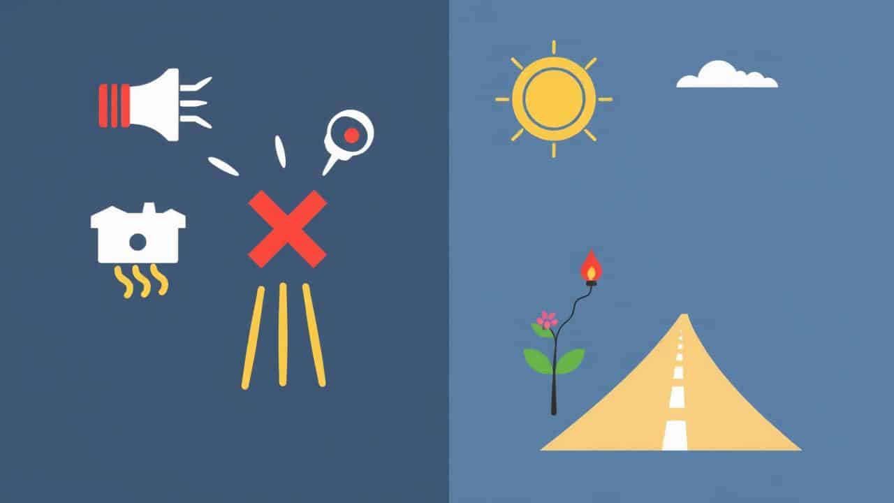 Ilustração abstrata comparando mitos com verdades sobre a psicoterapia através de símbolos.