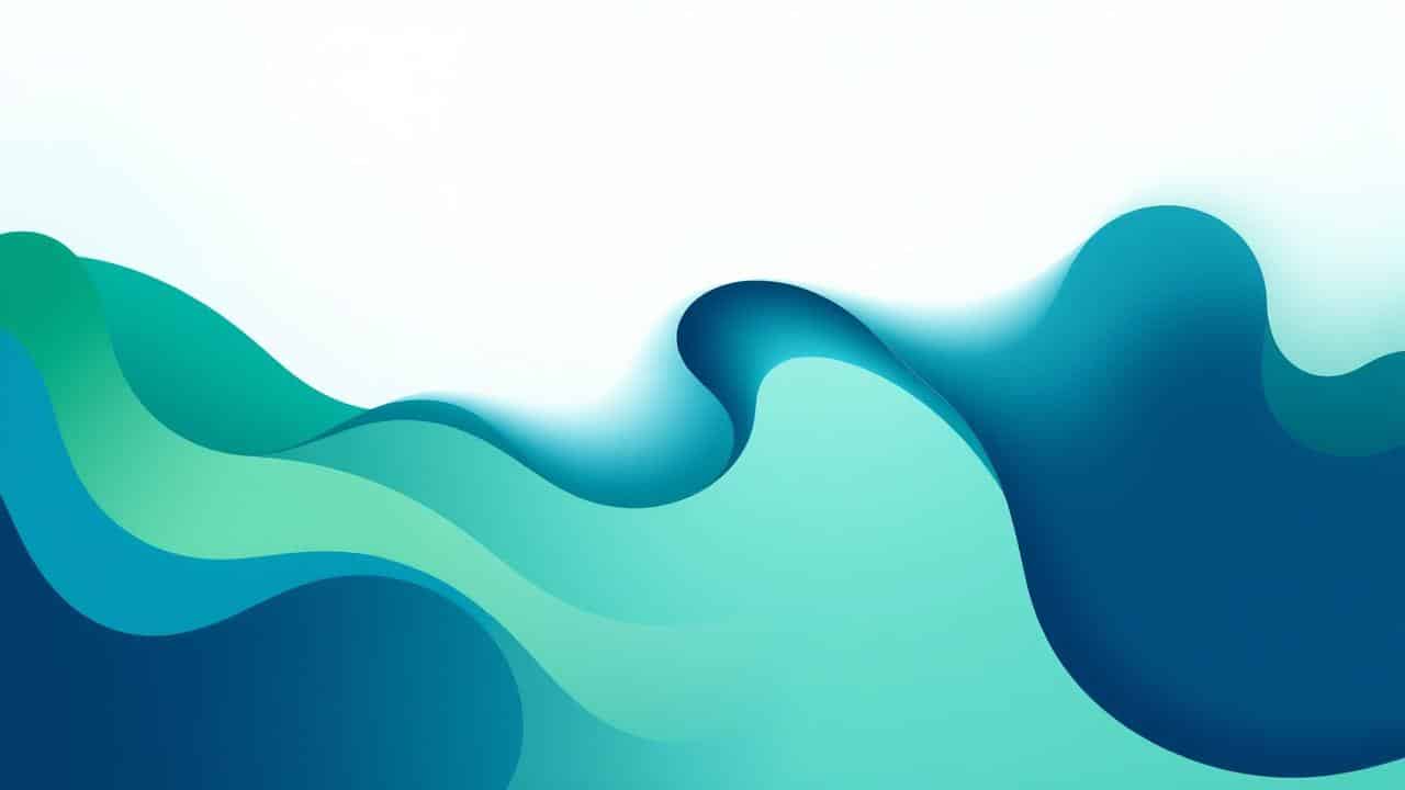 Representação abstrata e serena do equilíbrio mental e emocional com formas fluidas em tons suaves.