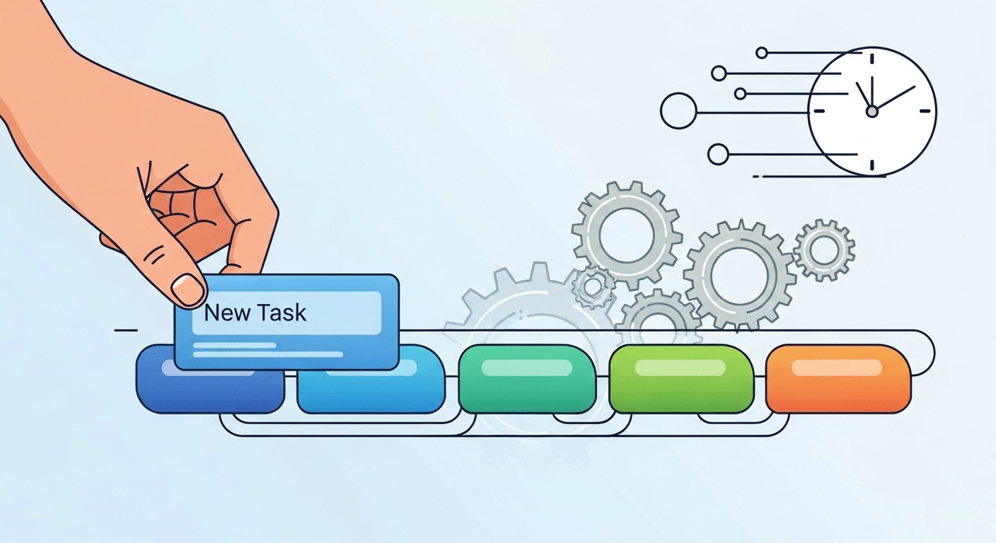 Representação de automação de tarefas e fluxo de trabalho eficiente com ClickUp