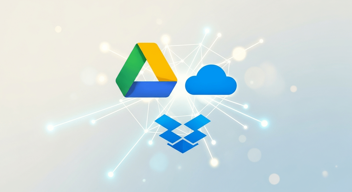 Gráfico simples comparando os planos de armazenamento e sincronização dos principais serviços (Google Drive, OneDrive, Dropbox) em 2025