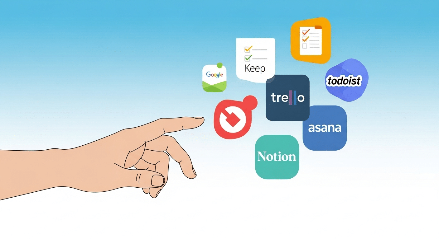 Captura de tela da interface limpa do Todoist mostrando uma lista de tarefas com subtarefas e prazos claros