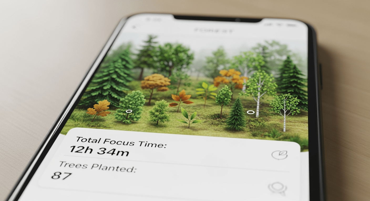 Floresta virtual do Forest App