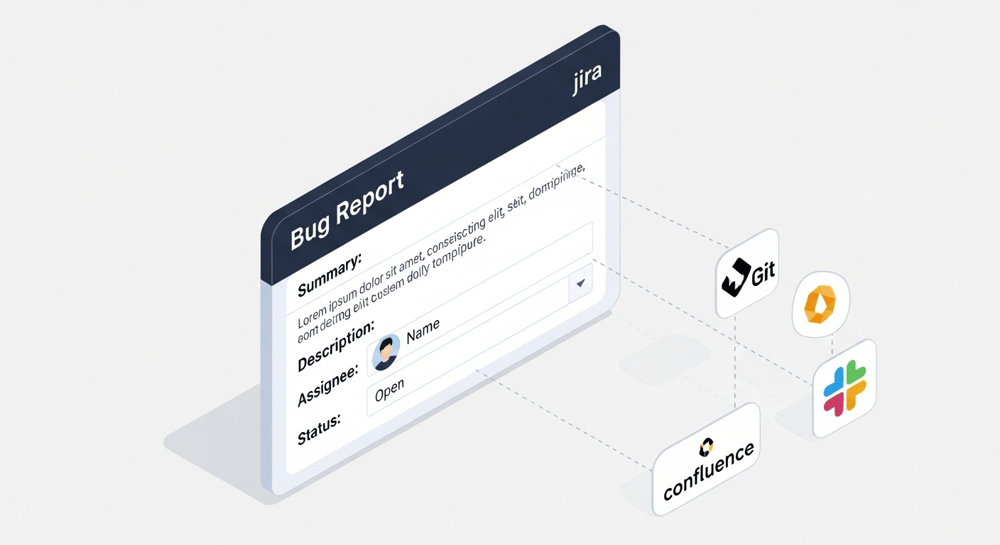 Tela de criação de uma issue de bug no Jira ou um dashboard personalizado com métricas de release.