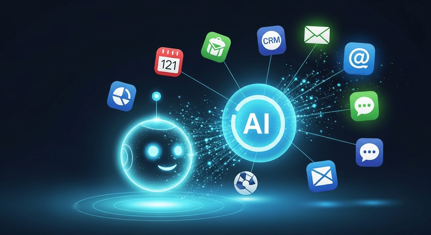 Captura de tela da interface de um Zapier AI Chatbot em ação, interagindo com um usuário com um design moderno e intuitivo