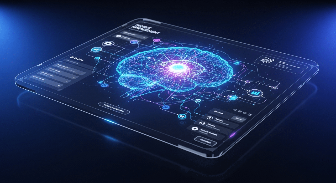 Ilustração de ícone de inteligência artificial representando o ClickUp Brain