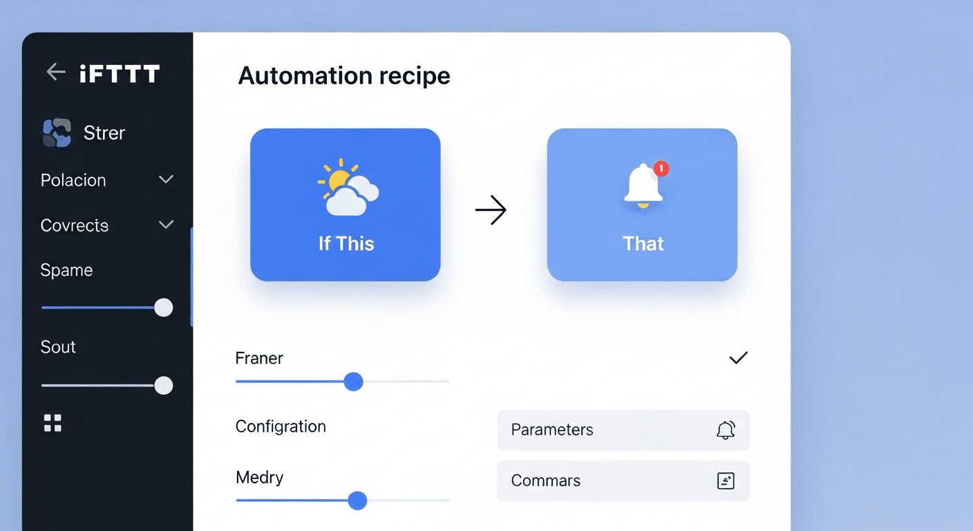 Captura de tela da interface de criação de uma receita no IFTTT, destacando a seleção de um serviço e a configuração de um gatilho (If This).