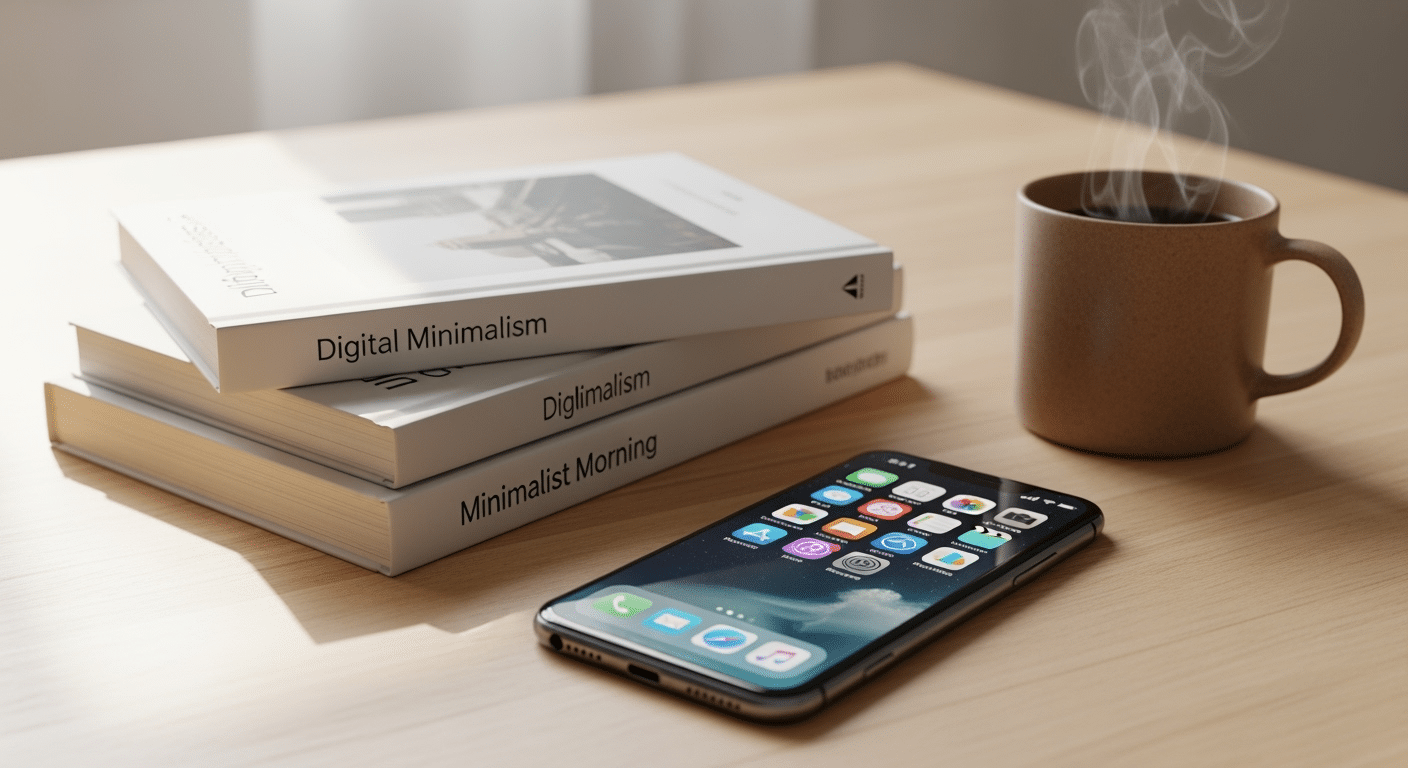 Capa do livro 'Minimalismo Digital' de Cal Newport, a obra fundamental para entender a filosofia.