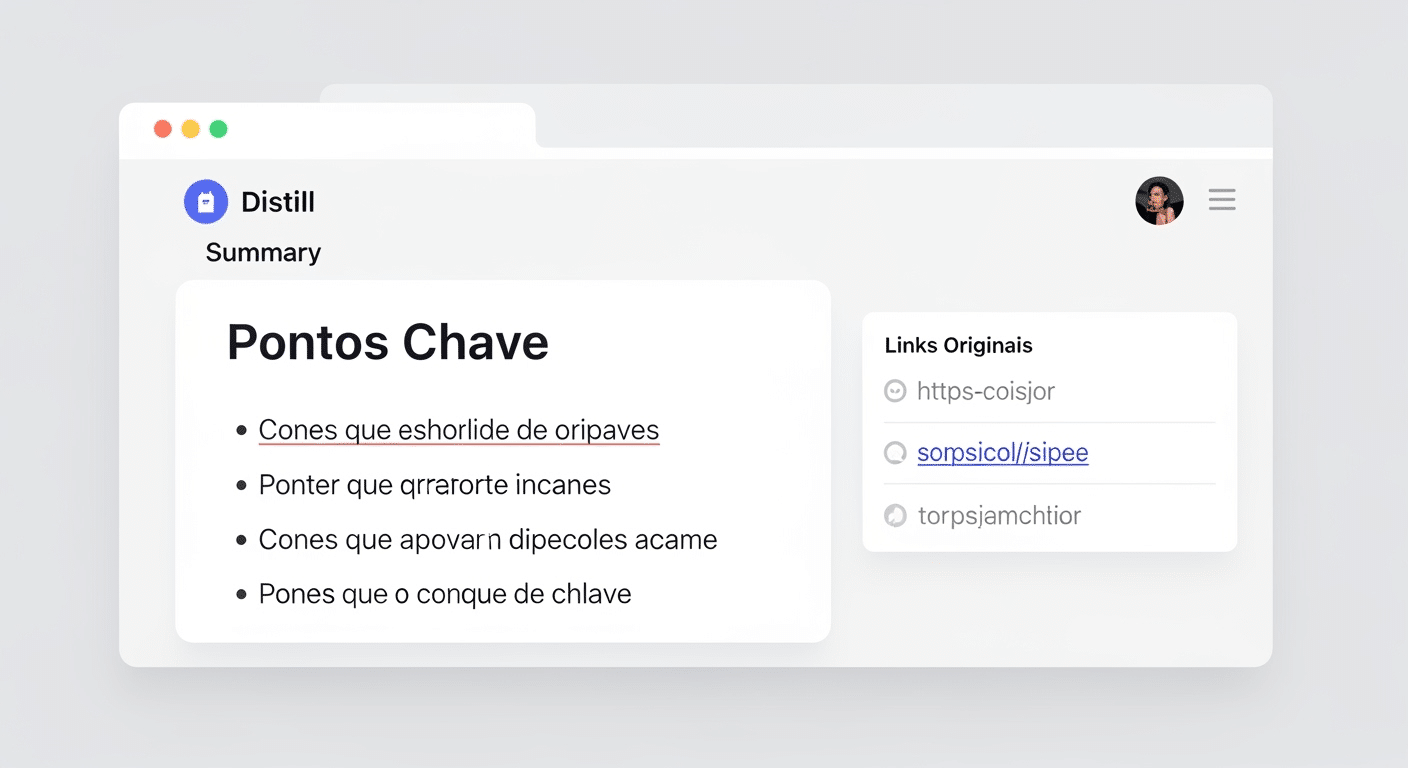 Exemplo de um painel de destilação de informações no Notion, mostrando notas resumidas e organização para projetos.