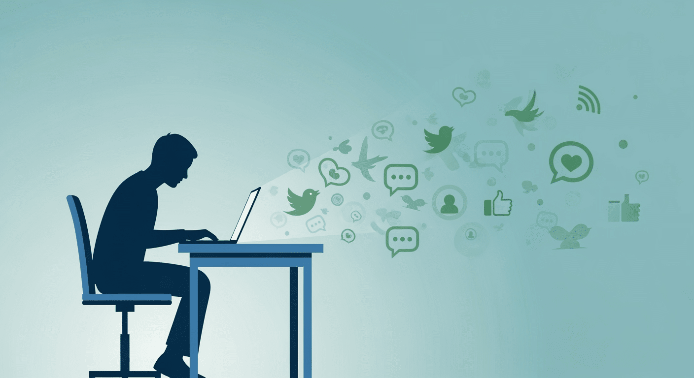 Pessoa concentrada em trabalho profundo em seu computador, simbolizando foco total.