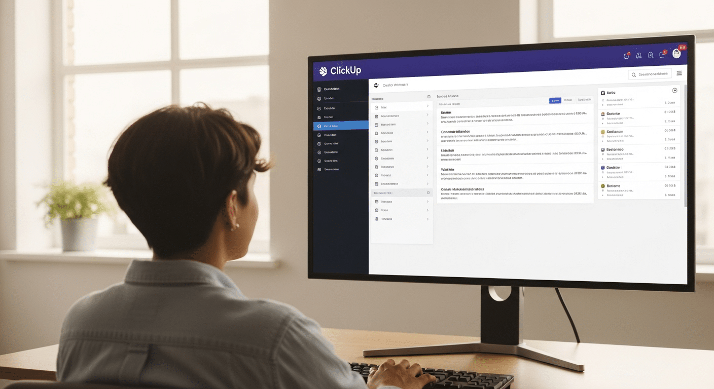 Gráficos e elementos visuais de produtividade e controle de projetos no ClickUp
