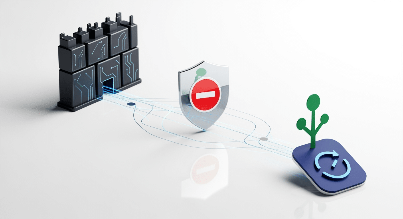 Ilustração abstrata de cones coloridos, simbolizando diferentes opções ou tipos de bloqueadores de sites.