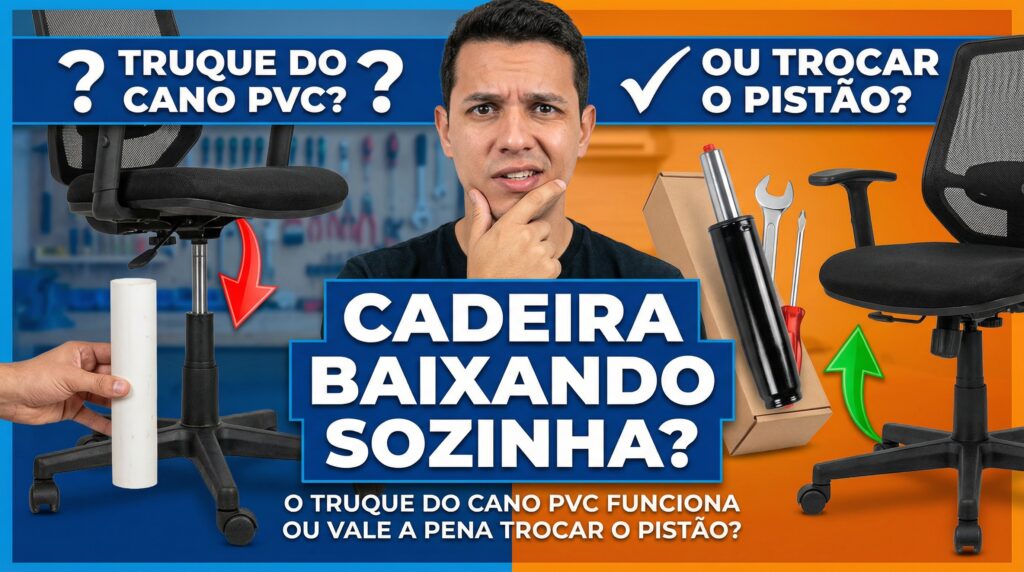 Cadeira Descendo Sozinha: O Truque do Cano PVC Funciona ou Compensa Trocar o Pistão?