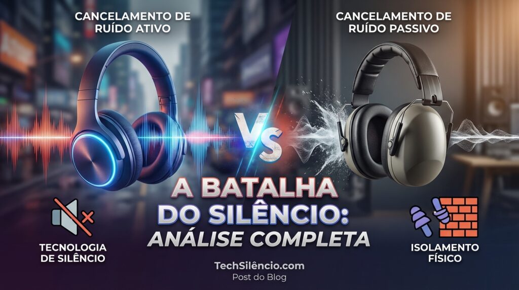 Cancelamento de Ruído Ativo vs. Passivo: A Batalha do Silêncio (Análise Completa)