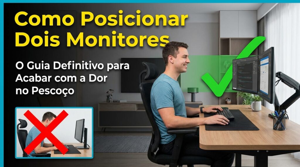 Como Posicionar Dois Monitores: O Guia Definitivo para Acabar com a Dor no Pescoço