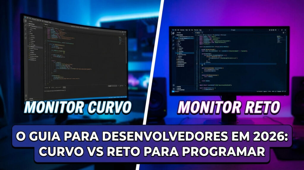 Monitor Curvo vs Reto para Programar: O Guia para Desenvolvedores em 2026 4 Monitor Curvo vs Reto para Programar: O Guia para Desenvolvedores em 2026